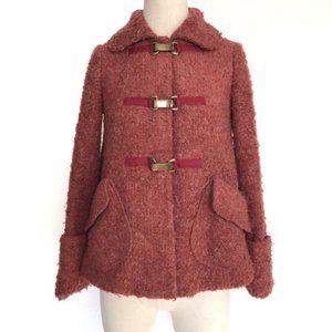 Anthropologie Tabitha Amaranth Boucle Swing Coat